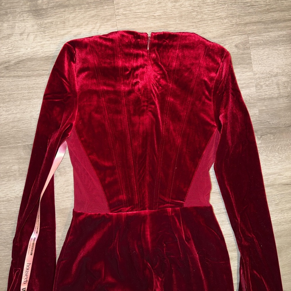 House of CB Solaine Wine Velvet Corset Dress - Picture 12 of 16